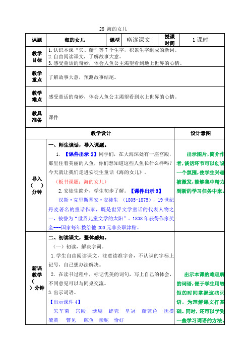 海的女儿教案
