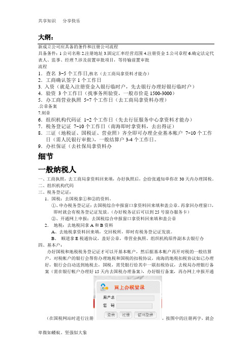 新办企业开办流程