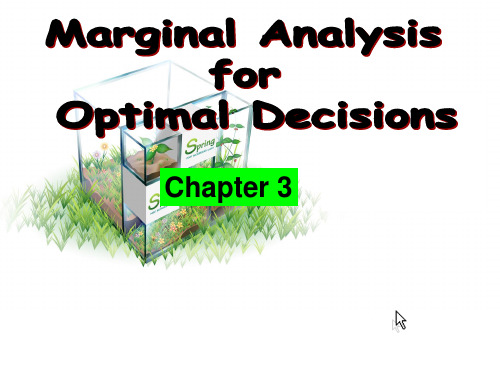 Chapter 3 Marginal Analysis for Optimal Decision