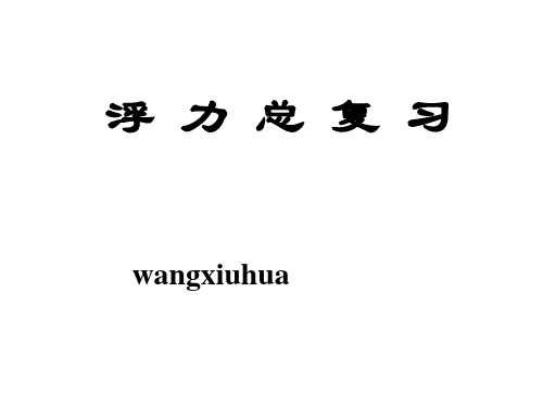 初中物理浮力总复习(2019)