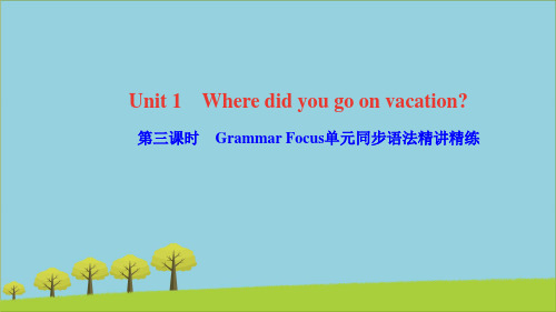 八年级英语上册Unit1Wheredidyougo 第三课时语法精讲精练课件