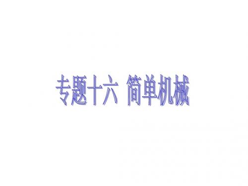 中考物理复习课件  专题16 简单机械(杠杆)