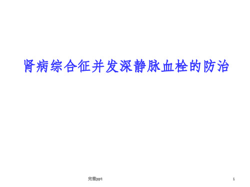 肾病综合征高凝机制及抗凝治疗
