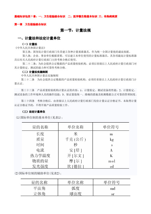 微生物检验技术基础知识(第一章卫生检验综合知识)