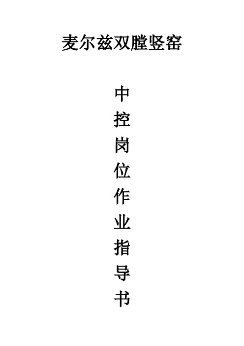 麦尔兹窑(MAERZ)中控岗位作业指导书