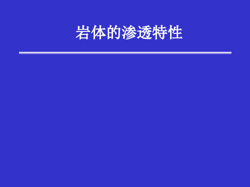 岩体的渗透特性资料