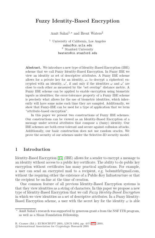 Fuzzy Identity-Based Encryption
