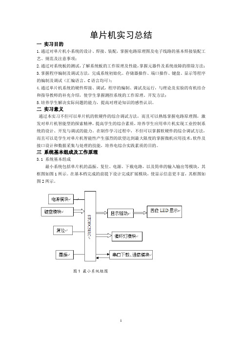 单片机原理及应用实习总结报告