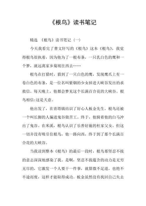 《根鸟》读书笔记