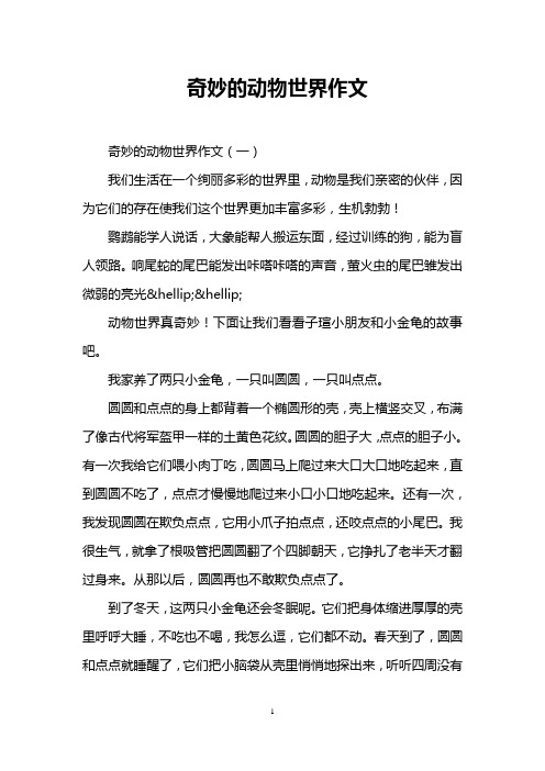 奇妙的动物世界作文