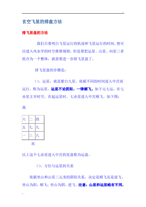 玄空飞星的排盘方法
