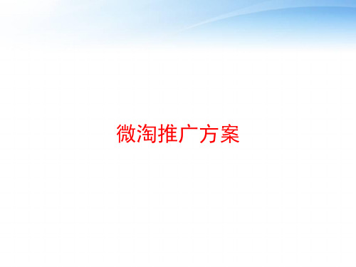 微淘推广方案 ppt课件