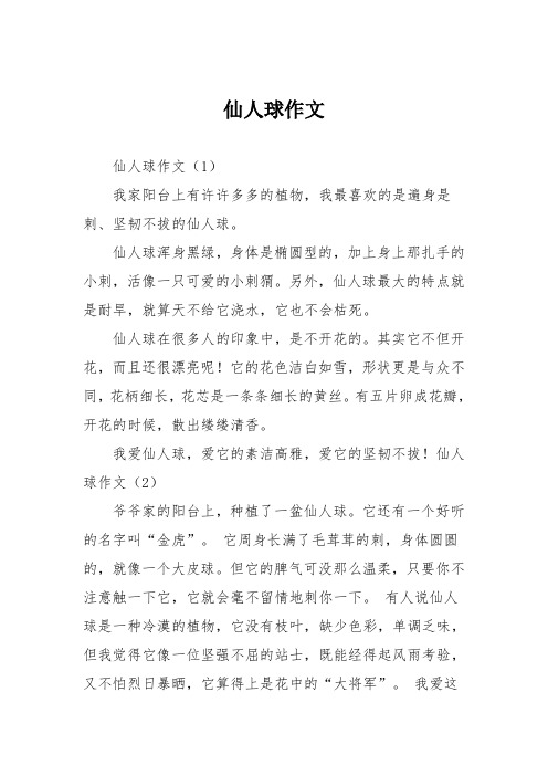 小学四年级作文：仙人球作文