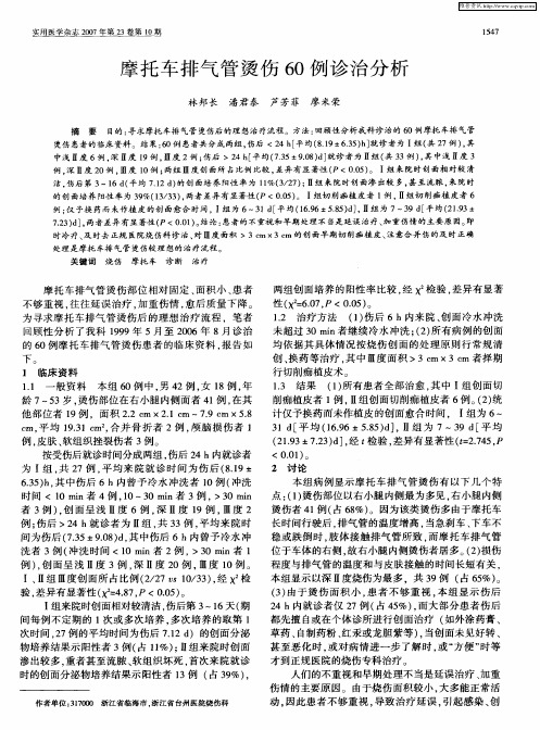摩托车排气管烫伤60例诊治分析