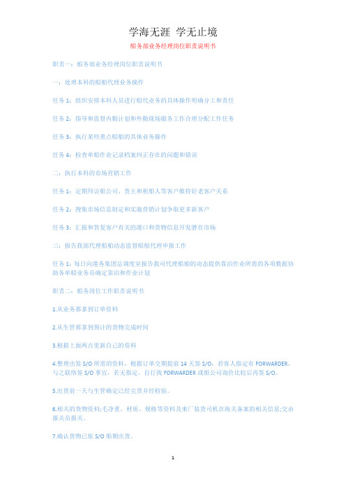 船务部业务经理岗位职责说明书.docx