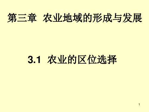 人教版高中地理必修2第三章：3.1农业的区位选择(共25张PPT)