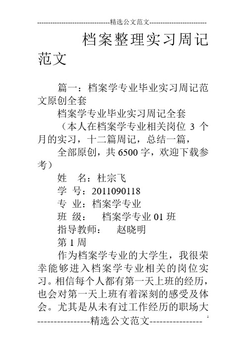 档案整理实习周记范文