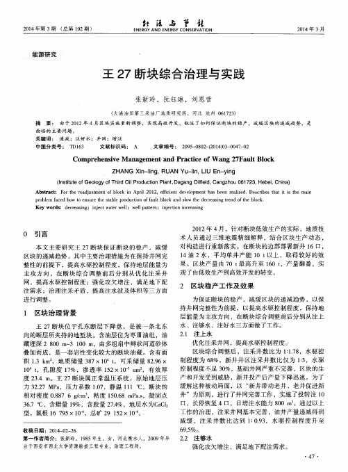 王27断块综合治理与实践