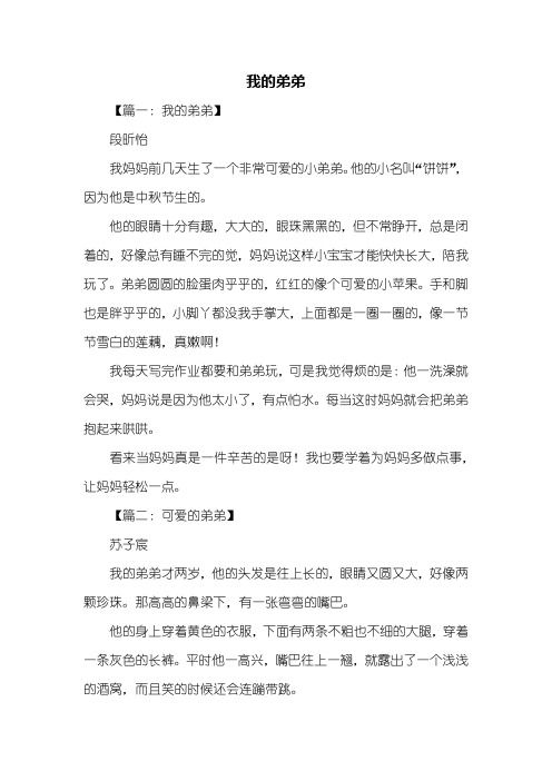 写人作文：我的弟弟作文200字