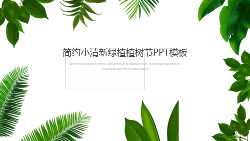 植树节欧美简约小清新绿色植物通用动态PPT模板素材方案