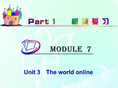 【学海导航】2012届高中英语总复习 part1 M7-Unit 3 The world online(2)课件 牛津译林版 新课标