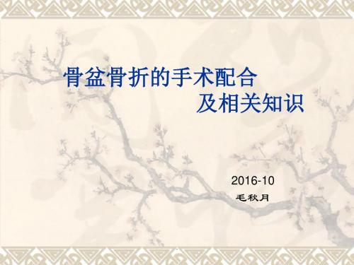 骨盆骨折手术配合及相关知识PPT课件