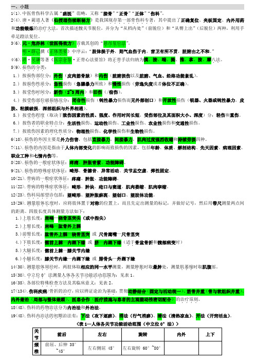 中医骨伤科 重点笔记 总结