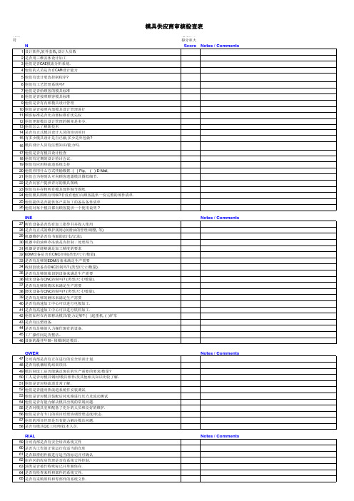 模具供应商审核检查表