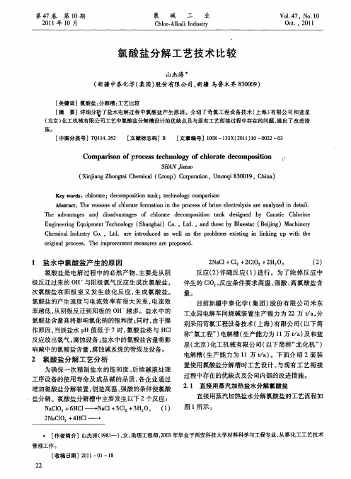 氯酸盐分解工艺技术比较