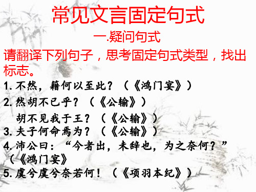 2025届高考专题复习：常见文言固定句式+