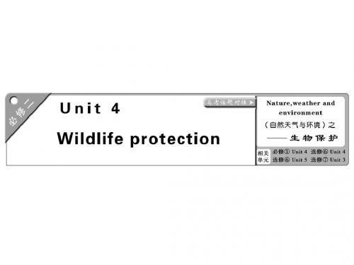 2019届高考英语一轮复习课件：必修二  Unit 4   Wildlife protection (共86张PPT)