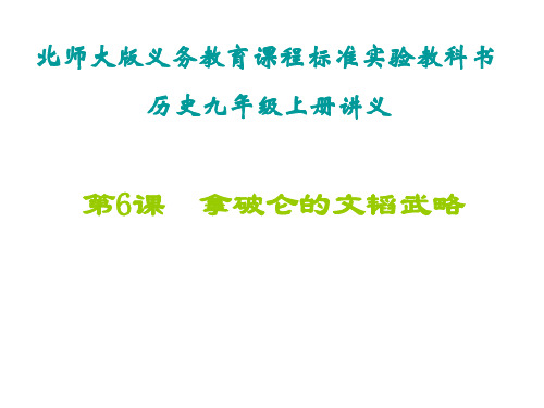 九年级历史拿破仑的文韬武略1
