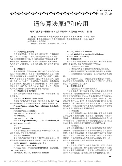 遗传算法原理和应用