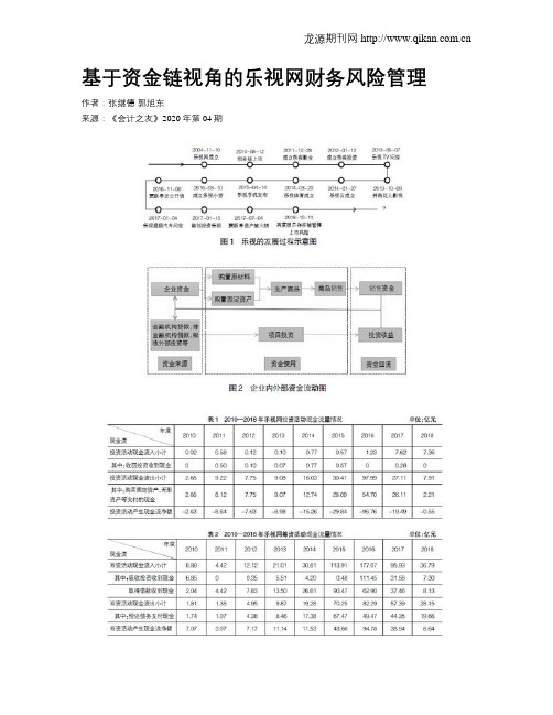 基于资金链视角的乐视网财务风险管理