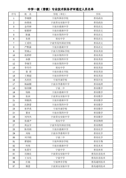 中学一级普教