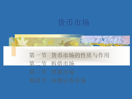 货币市场  一等奖PPT课件