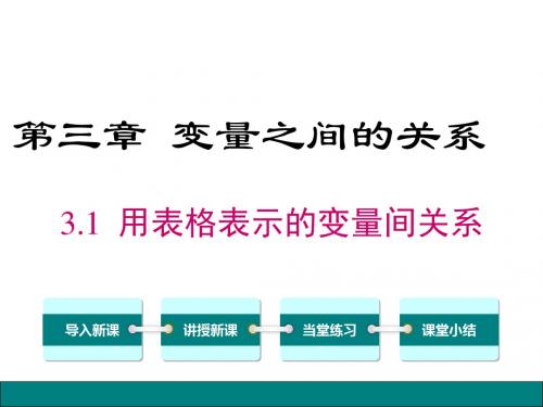 北师大版七年级数学下册《3.1用表格表示的变量间关系》精选优质PPT课件