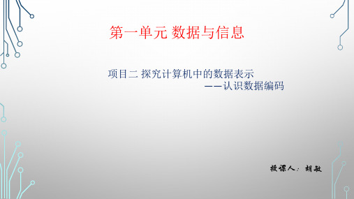 项目二探究计算机中的数据表示—认识数据编码