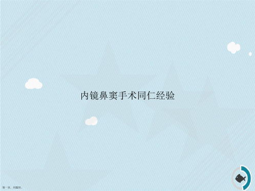 内镜鼻窦手术同仁经验讲课文档