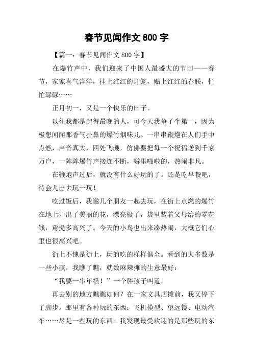 春节见闻作文800字