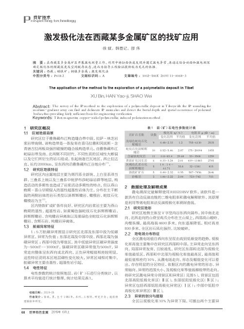 激发极化法在西藏某多金属矿区的找矿应用