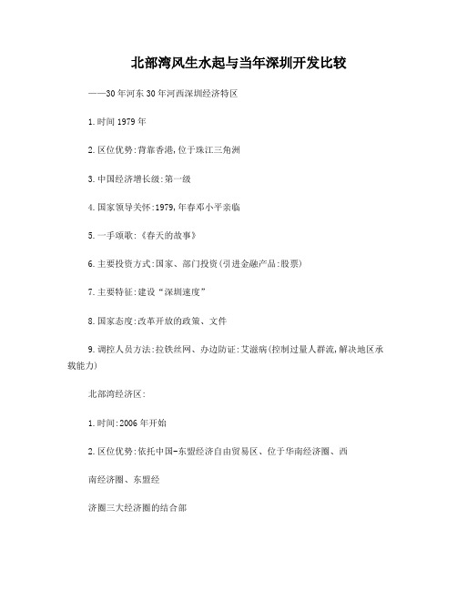 30年河东30年河西深圳与北部湾开发对比