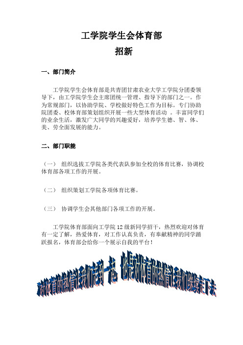 体育部招新宣传单