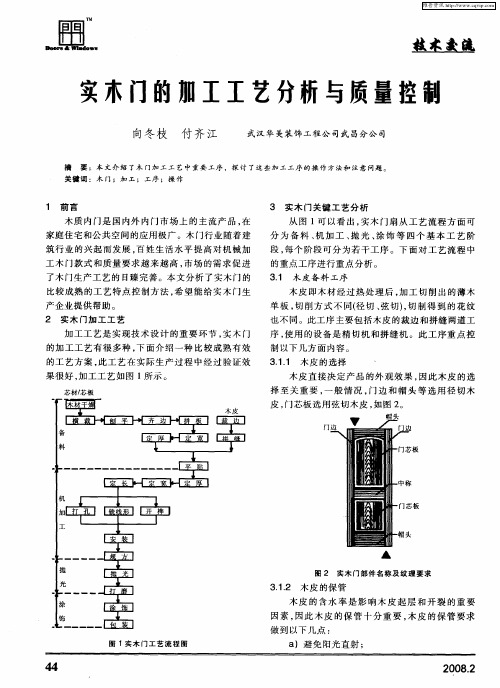 实木门的加工工艺分析与质量控制