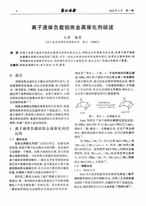 离子液体负载铂族金属催化剂综述