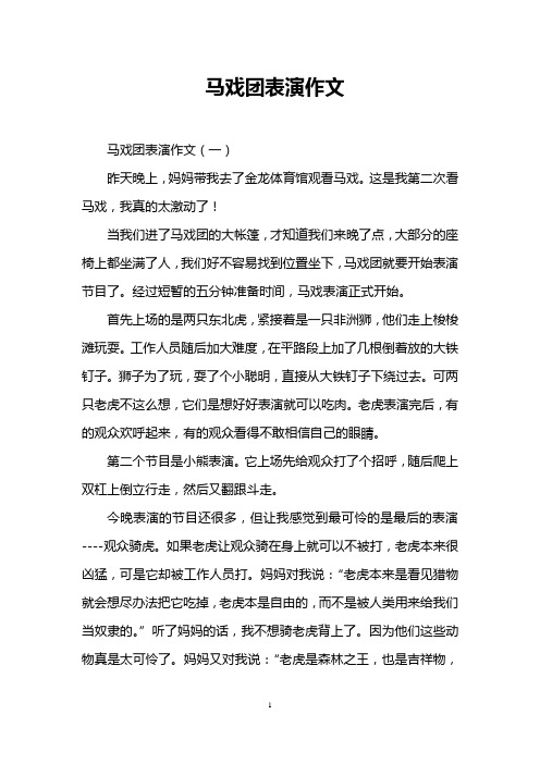 马戏团表演作文