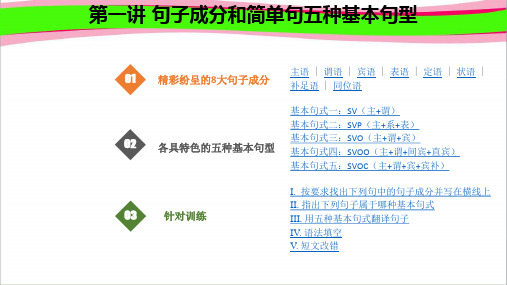 1-句子成分和简单句五种基本句型(含答案)