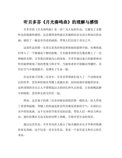 听贝多芬《月光奏鸣曲》的理解与感悟