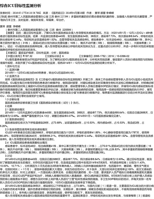 综合ICU目标性监测分析