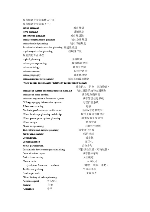 规划专业英语词汇